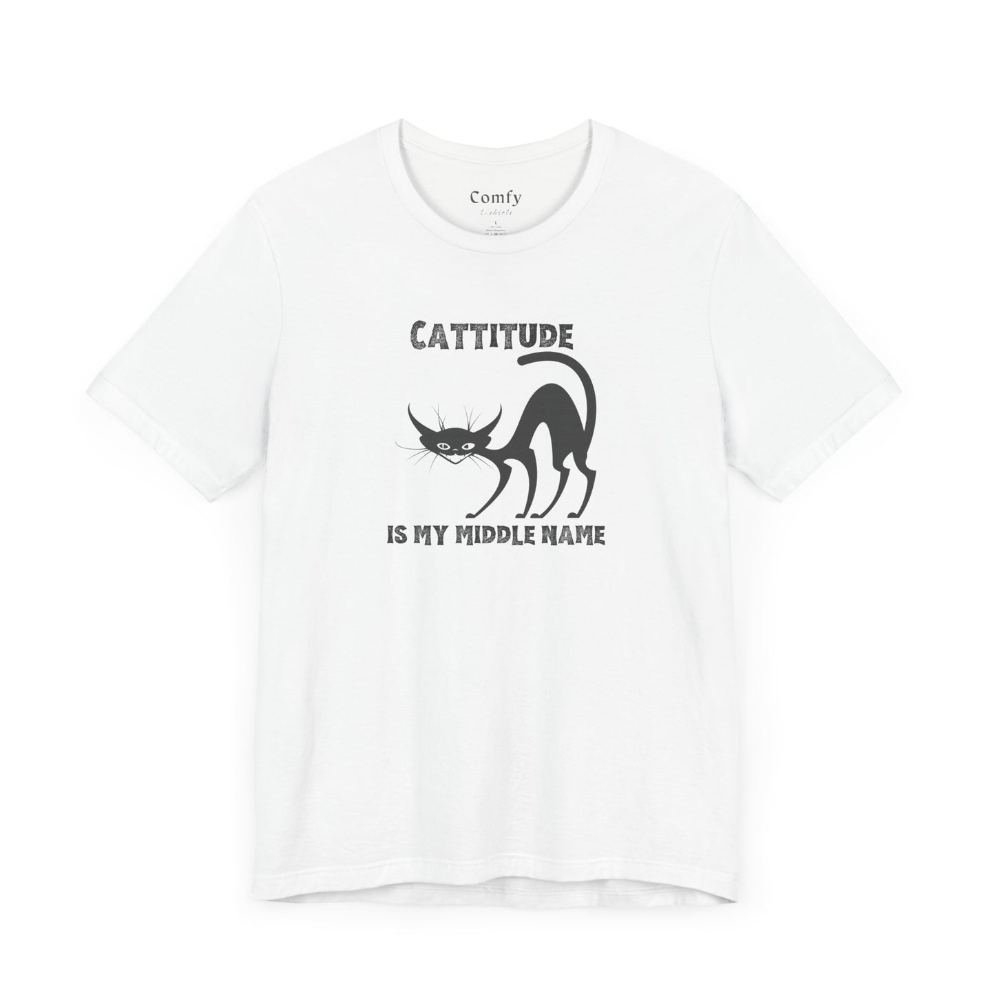 Cat Lover Tee - Cattitude is My Middle Name. Unisex Tee