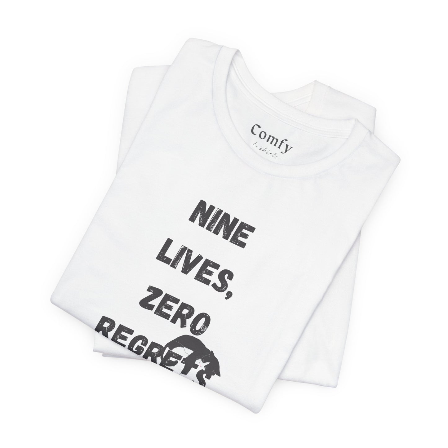 Cat Lover Tee - Nine lives, zero regrets. Unisex Tee