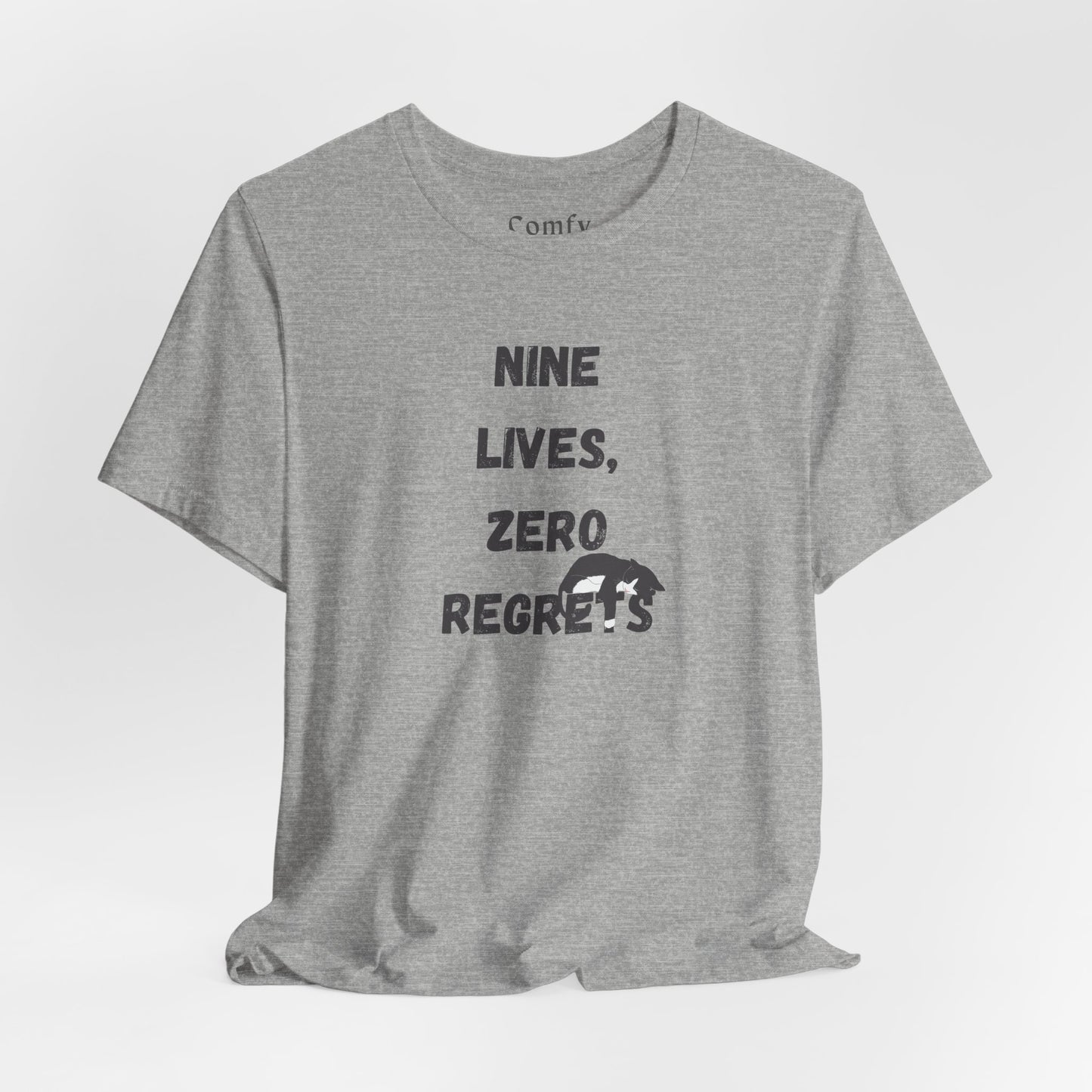 Cat Lover Tee - Nine lives, zero regrets. Unisex Tee