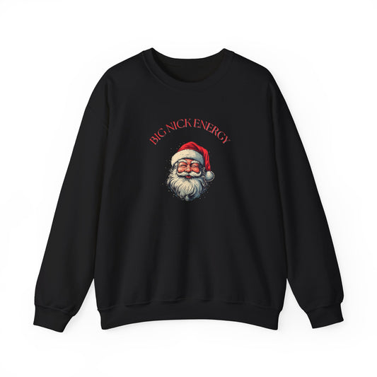 Big Nick Energy Santa Crewneck Sweatshirt, Funny Christmas Top, Holiday Apparel, Santa Claus Shirt, Gift for Him, Unisex Jumper