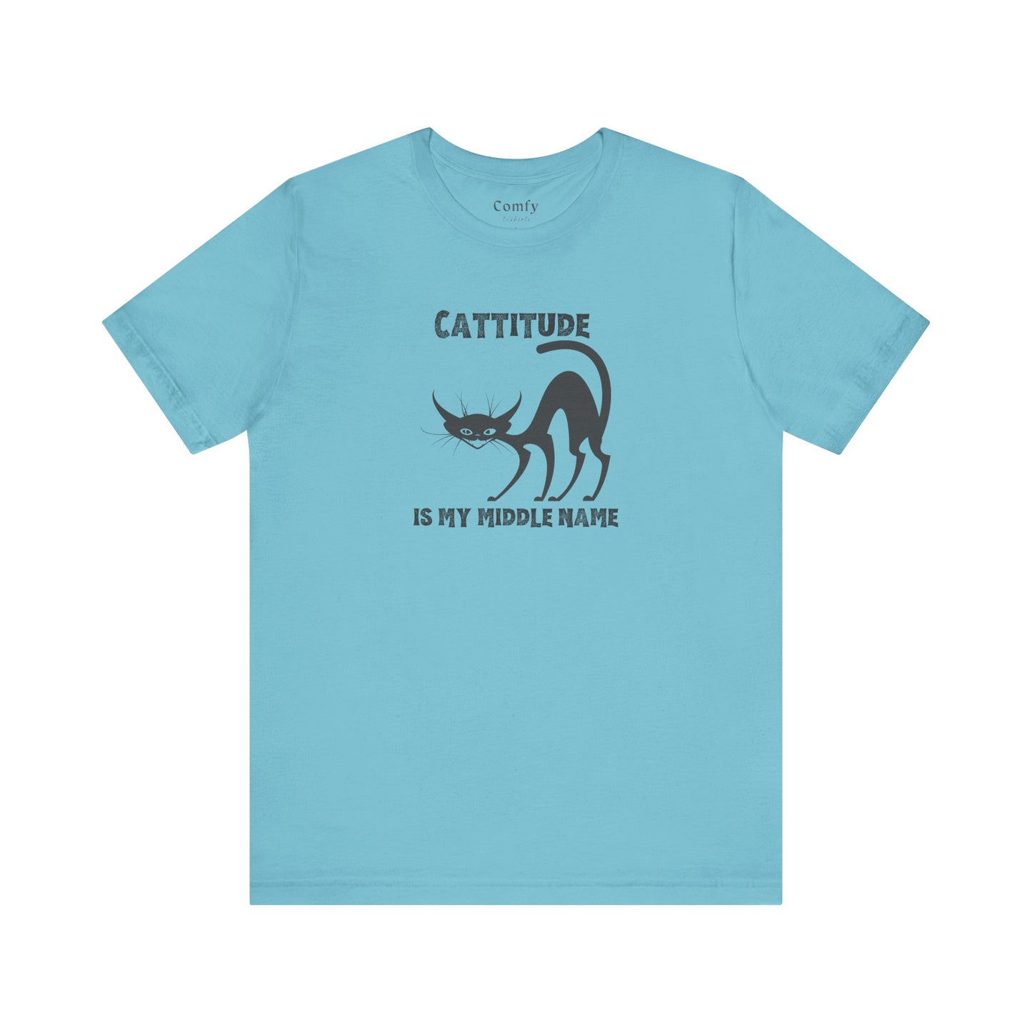 Cat Lover Tee - Cattitude is My Middle Name. Unisex Tee