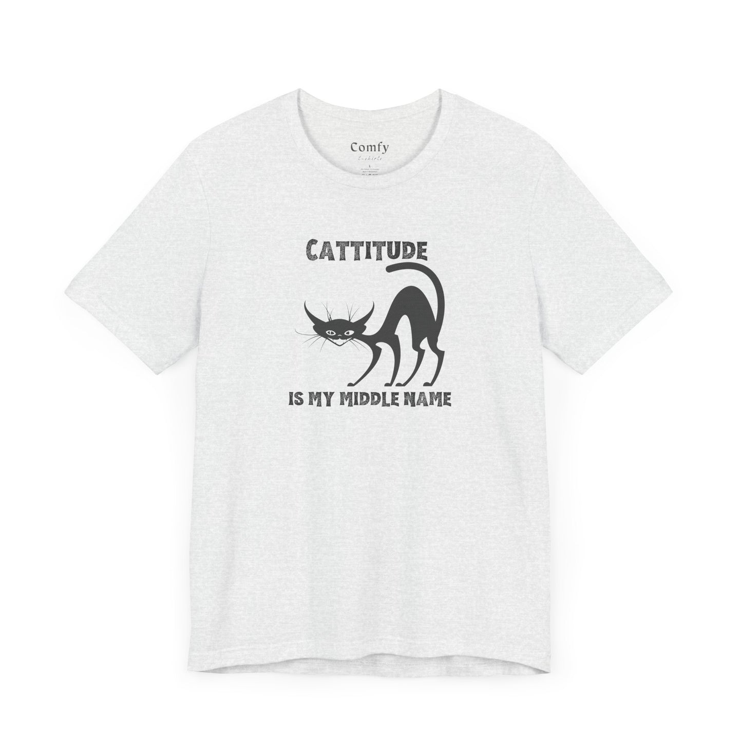 Cat Lover Tee - Cattitude is My Middle Name. Unisex Tee